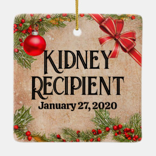 Customizable Photo Transplant Recipient Christmas  Ceramic Ornament