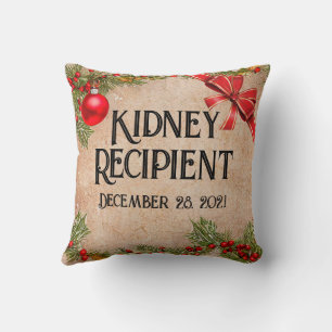Customizable Photo Transplant Recipient Christmas Throw Pillow