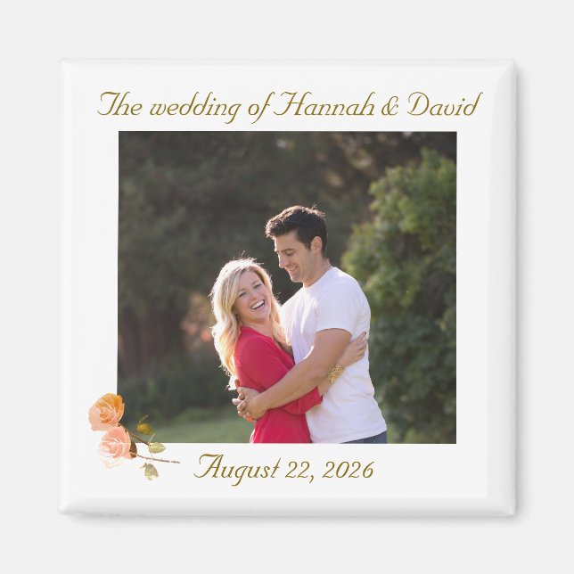 Customizable Photo Wedding Favour Magnet (Front)