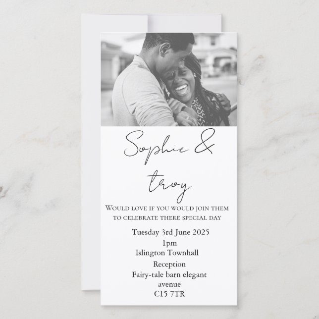 customizable photo wedding invitation (Front)