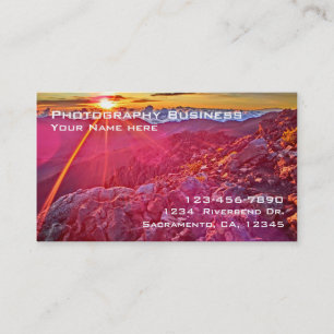 Customizable photography sunrise business cards