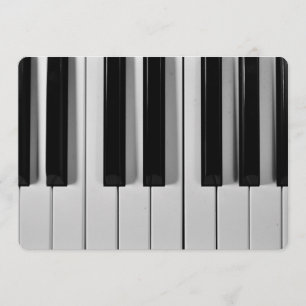 Customizable Piano Keyboard Invitations