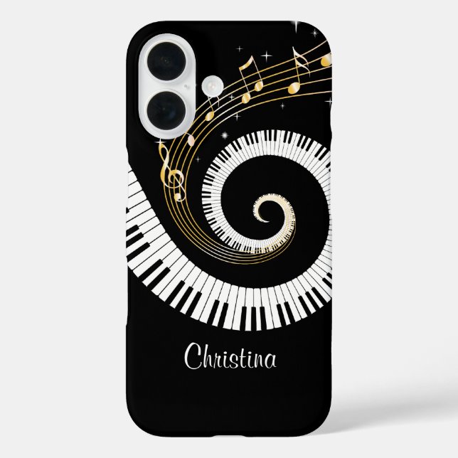 Customizable Piano Keys and Gold Music Notes iphon Case-Mate iPhone Case (Back)