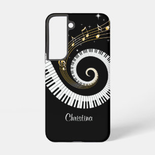Customizable Piano Keys and Gold Music Notes iphon Samsung Galaxy Case