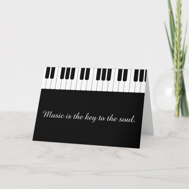 Customizable Piano Music Greeting Card (Front)