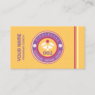 Customizable pickleball coach yellow business card