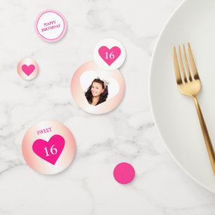 Customizable Picture 16th Birthday Confetti