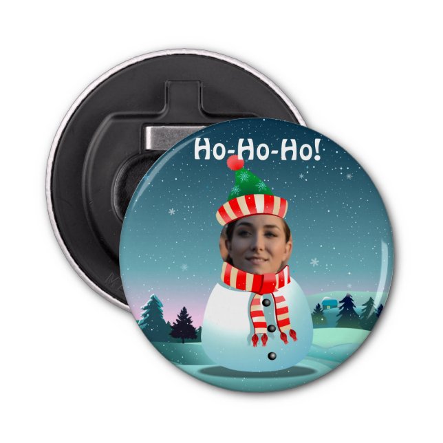 Customizable Picture Snowman Bottle Opener (Front)
