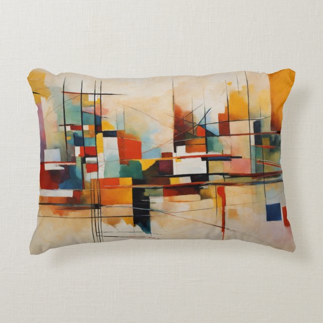 Customizable Pillow: Kandinsky-inspired Abstract  Accent Pillow (Front)