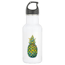 Customizable Pineapple Print Water Bottle