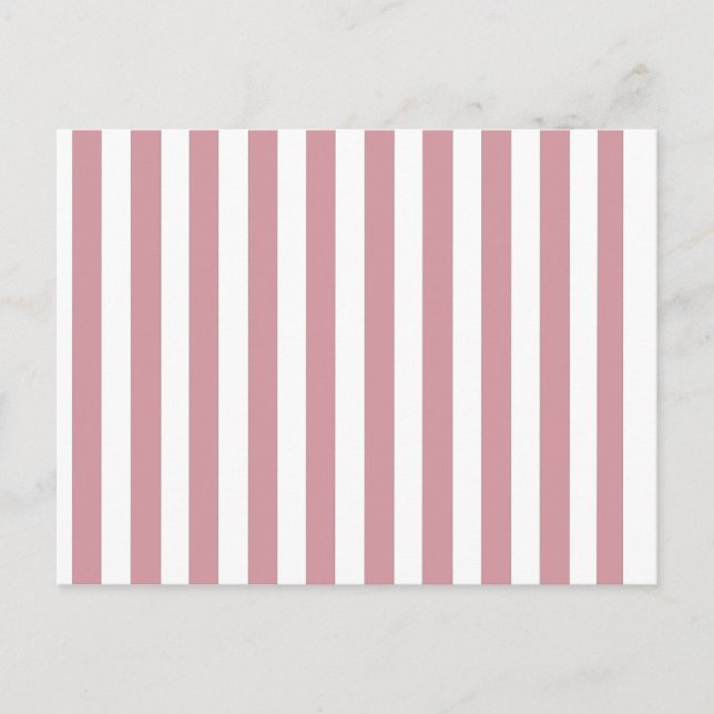 Customizable Pink and White Stripes Postcard (Front)