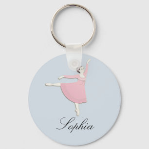 Customizable Pink Ballerina Keychain