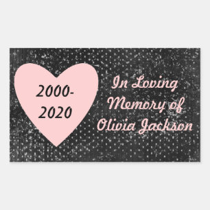 Customizable pink black heart sympathy sticker