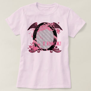 Customizable Pink & Black Rocker Photo T-shirt