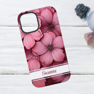 Customizable Pink Blossom Floral iPhone 12 Case