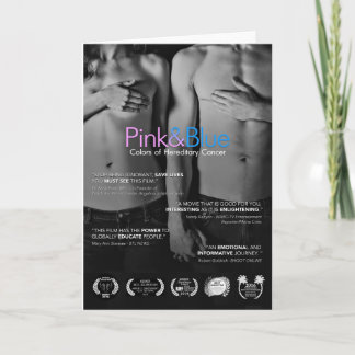 Customizable Pink & Blue Holiday Greeting Card