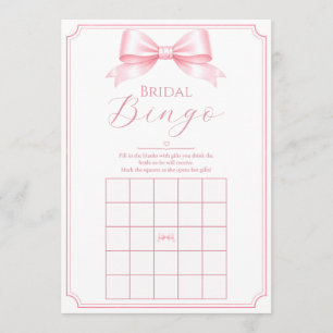 Customizable Pink Bridal Shower Bingo Gift Game