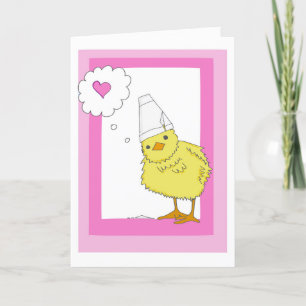 Customizable Pink Chicken Valentine’s Day Card