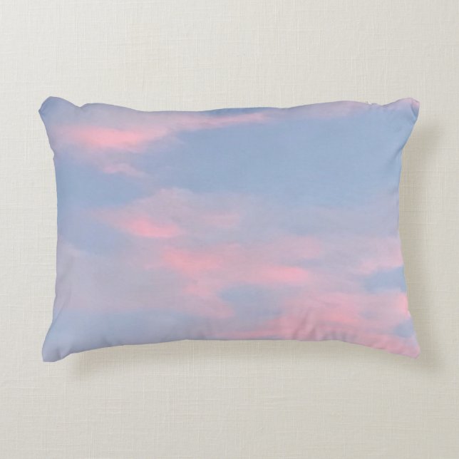 Customizable Pink Clouds Accent Pillow (Front)