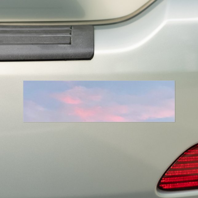 Customizable Pink Clouds Bumper Sticker (On Car)