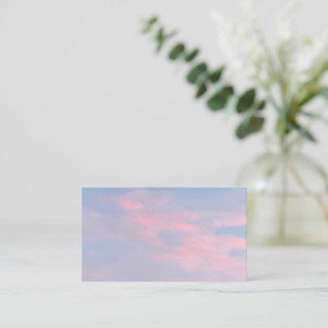 Customizable Pink Clouds Business Card (Standing Front)