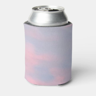 Customizable Pink Clouds Can Cooler