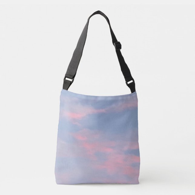 Customizable Pink Clouds Crossbody Bag (Front)
