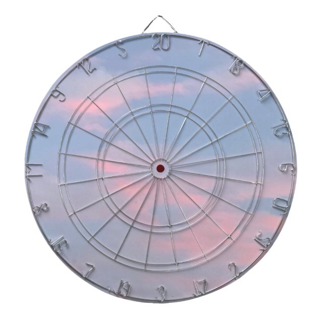 Customizable Pink Clouds Dartboard (Front)