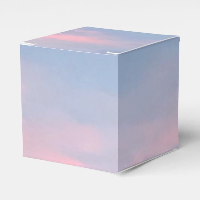 Customizable Pink Clouds Favor Box (Front Side)