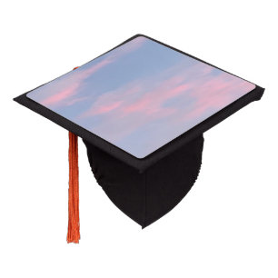 Customizable Pink Clouds Graduation Cap Topper