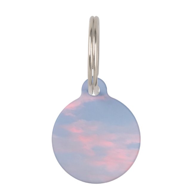Customizable Pink Clouds Pet Tag (Front)
