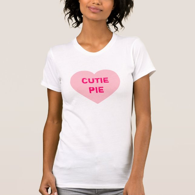 Customizable Pink Conversation Heart T-Shirt (Front)