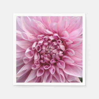 Customizable Pink Dahlia Floral Paper Napkins