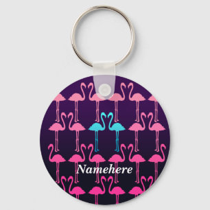 Customizable: Pink flamingo Keychain
