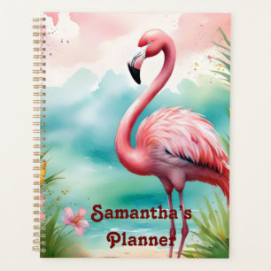 Customizable Pink Flamingo, SeaSide Pink Flamingo, Planner