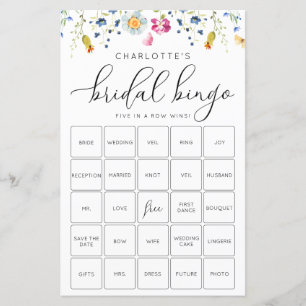 Customizable Pink Floral Bingo Game Card
