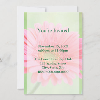 Customizable Pink Gerber Daisy Invitations