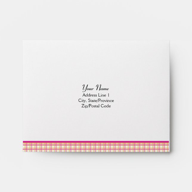 Customizable Pink Gerbera Daisy A-2 RSVP Envelope (Front)
