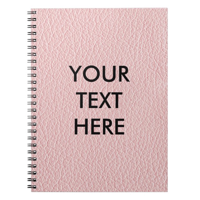 Customizable Pink Leather Background Notebook (Front)