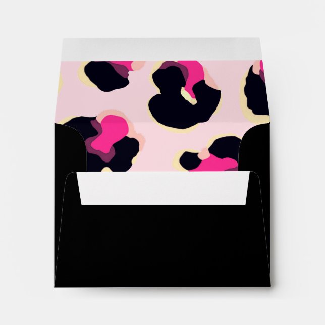 Customizable Pink Leopard Print A2 Invitation Envelope (Back (Bottom))