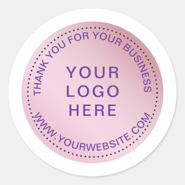Customizable Pink Modern  Circle Sticker (Front)