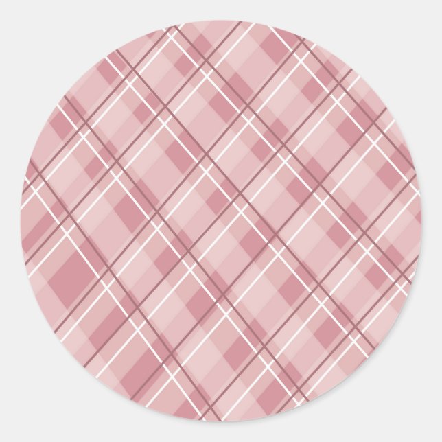 Customizable Pink Plaid Sticker (Front)