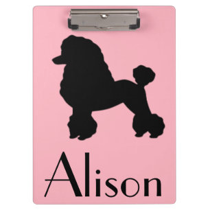 Customizable Pink Poodle Clipboard