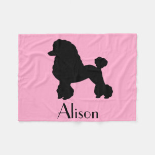 Customizable Pink Poodle Skirt Fleece Blanket