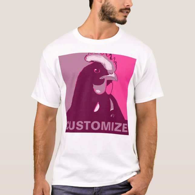 Customizable! Pink Pop Art Inspired Chicken Tshirt (Front)
