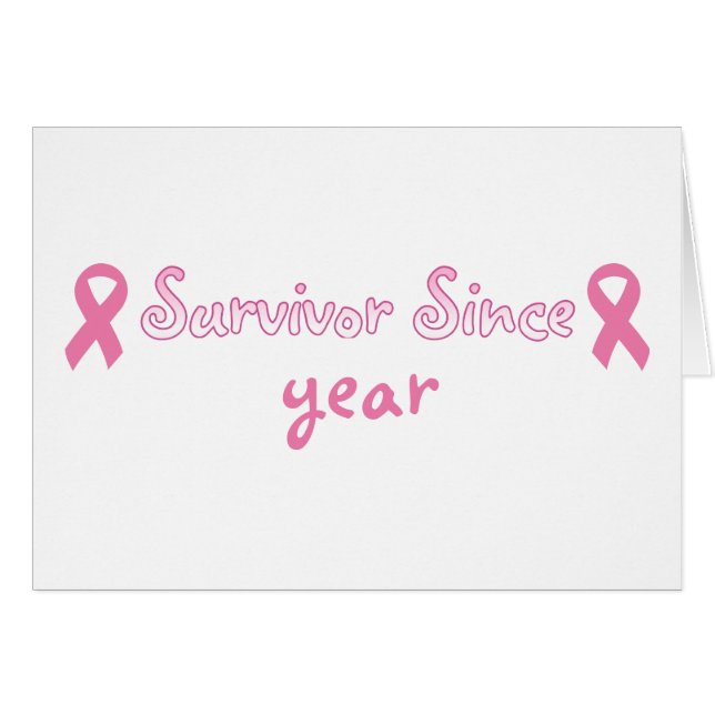 Customizable Pink Ribbon Card (Front Horizontal)