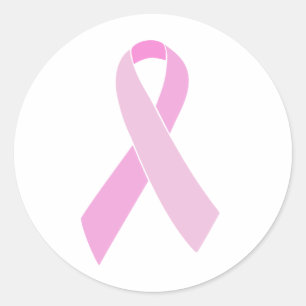 Customizable Pink Ribbon Classic Round Sticker