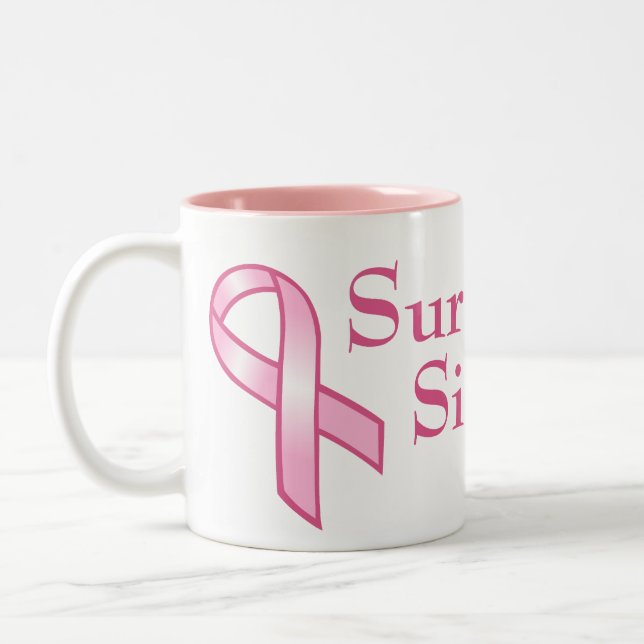 Customizable Pink Ribbon Mug (Left)