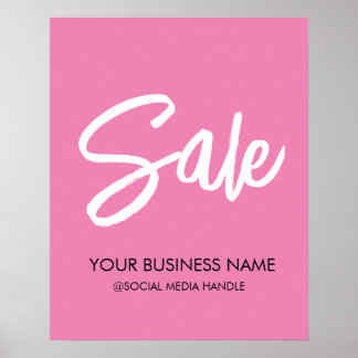 Customizable Pink Sale Sign with Business Name 