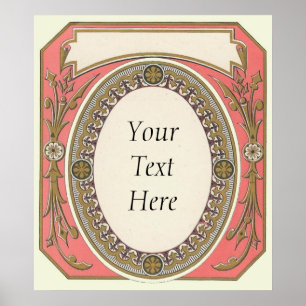 Customizable Pink Vintage Border Poster